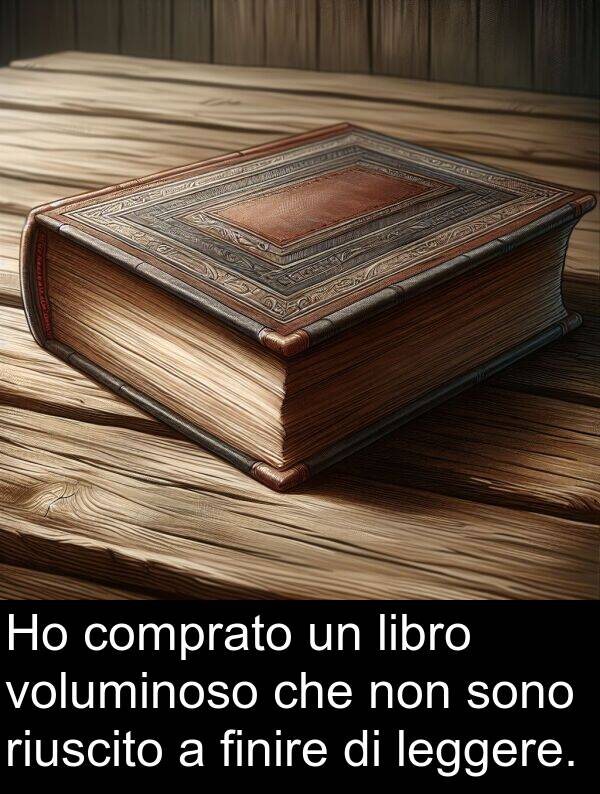 leggere: Ho comprato un libro voluminoso che non sono riuscito a finire di leggere.