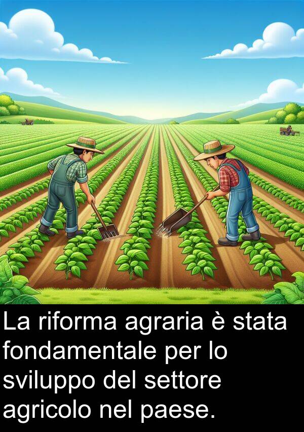 agraria: La riforma agraria è stata fondamentale per lo sviluppo del settore agricolo nel paese.