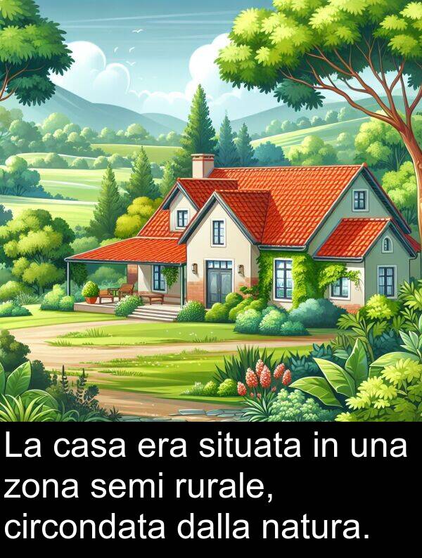 natura: La casa era situata in una zona semi rurale, circondata dalla natura.