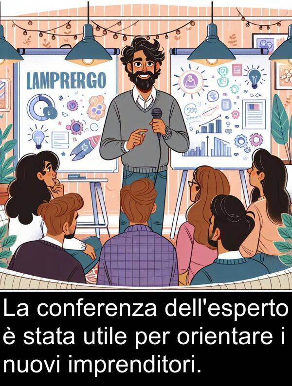 imprenditori: La conferenza dell'esperto è stata utile per orientare i nuovi imprenditori.