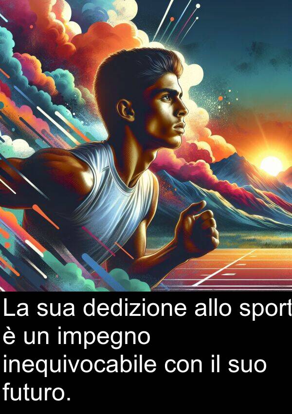 dedizione: La sua dedizione allo sport è un impegno inequivocabile con il suo futuro.