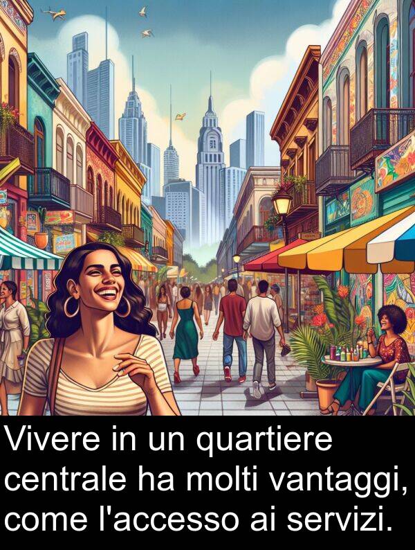 quartiere: Vivere in un quartiere centrale ha molti vantaggi, come l'accesso ai servizi.