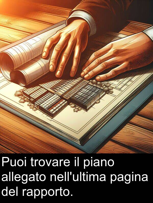 rapporto: Puoi trovare il piano allegato nell'ultima pagina del rapporto.