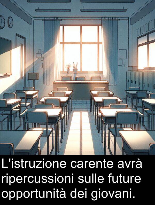 carente: L'istruzione carente avrà ripercussioni sulle future opportunità dei giovani.