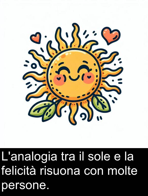 felicità: L'analogia tra il sole e la felicità risuona con molte persone.