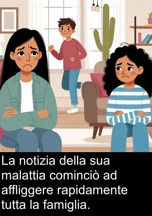 famiglia: La notizia della sua malattia cominciò ad affliggere rapidamente tutta la famiglia.