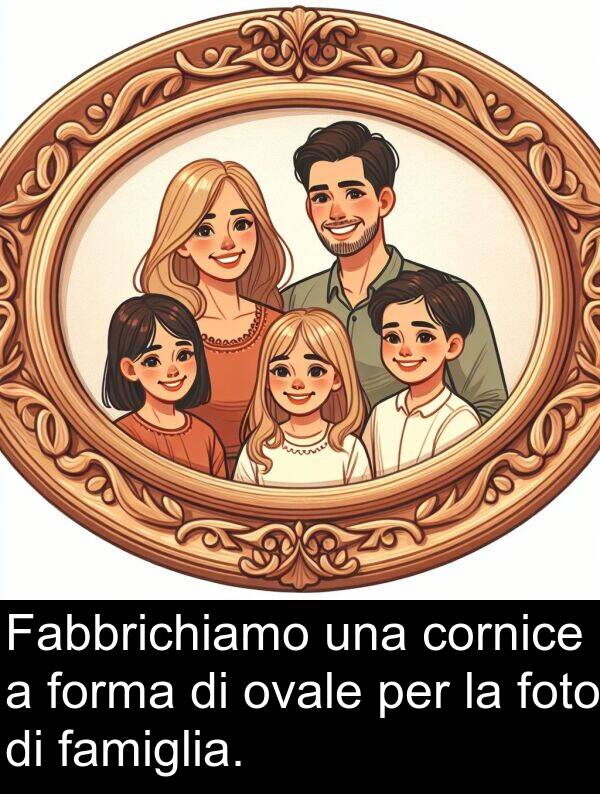 famiglia: Fabbrichiamo una cornice a forma di ovale per la foto di famiglia.