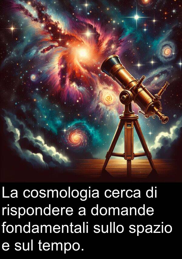 rispondere: La cosmologia cerca di rispondere a domande fondamentali sullo spazio e sul tempo.