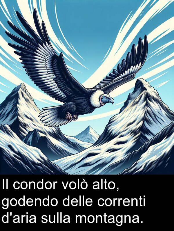 delle: Il condor volò alto, godendo delle correnti d'aria sulla montagna.