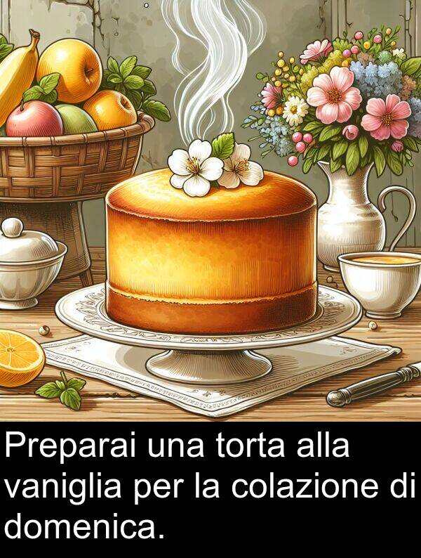 vaniglia: Preparai una torta alla vaniglia per la colazione di domenica.