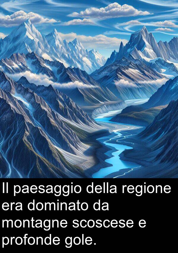 paesaggio: Il paesaggio della regione era dominato da montagne scoscese e profonde gole.