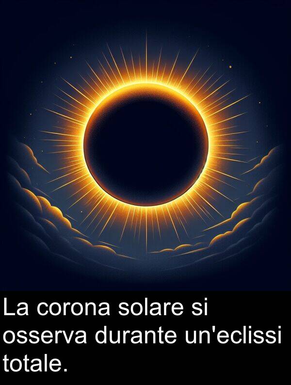 corona: La corona solare si osserva durante un'eclissi totale.