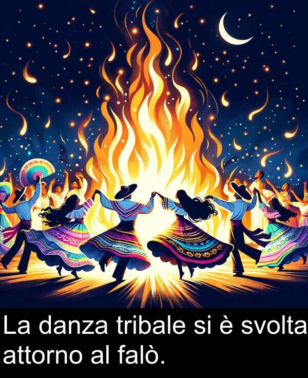 falò: La danza tribale si è svolta attorno al falò.