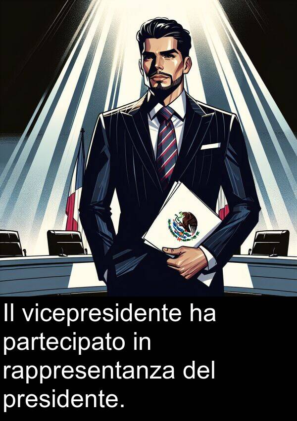 rappresentanza: Il vicepresidente ha partecipato in rappresentanza del presidente.