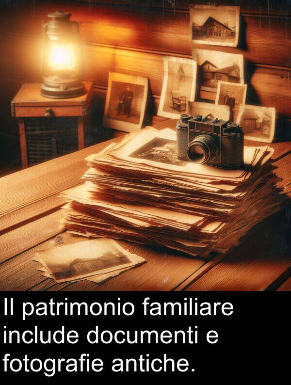 familiare: Il patrimonio familiare include documenti e fotografie antiche.