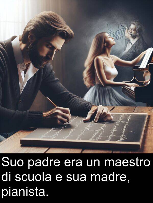 padre: Suo padre era un maestro di scuola e sua madre, pianista.