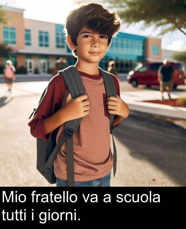 giorni: Mio fratello va a scuola tutti i giorni.