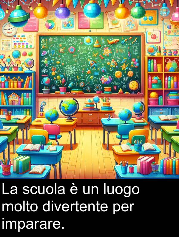 imparare: La scuola è un luogo molto divertente per imparare.