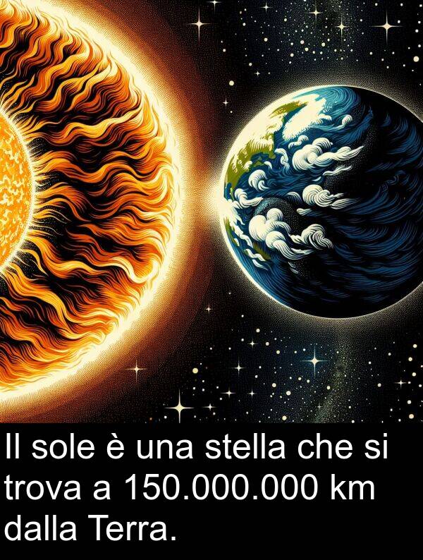 dalla: Il sole è una stella che si trova a 150.000.000 km dalla Terra.