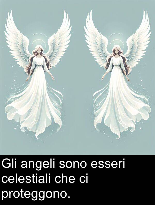 angeli: Gli angeli sono esseri celestiali che ci proteggono.