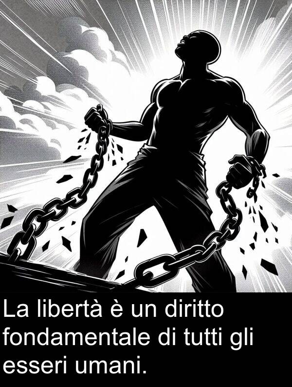 umani: La libertà è un diritto fondamentale di tutti gli esseri umani.