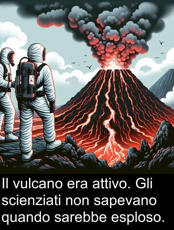 sarebbe: Il vulcano era attivo. Gli scienziati non sapevano quando sarebbe esploso.