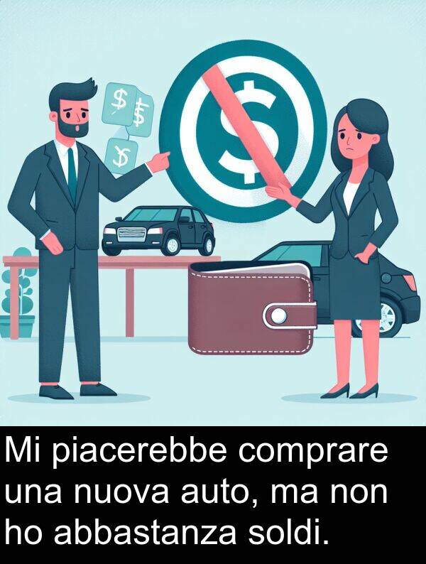 abbastanza: Mi piacerebbe comprare una nuova auto, ma non ho abbastanza soldi.