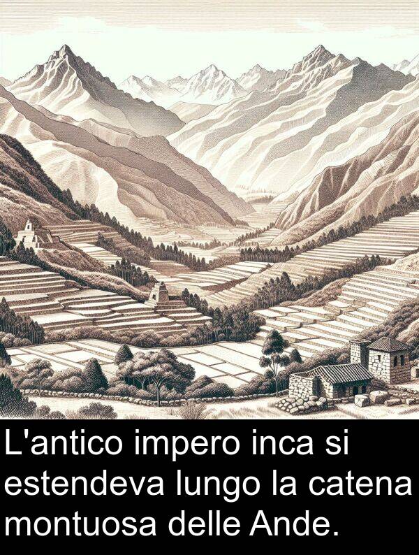 impero: L'antico impero inca si estendeva lungo la catena montuosa delle Ande.