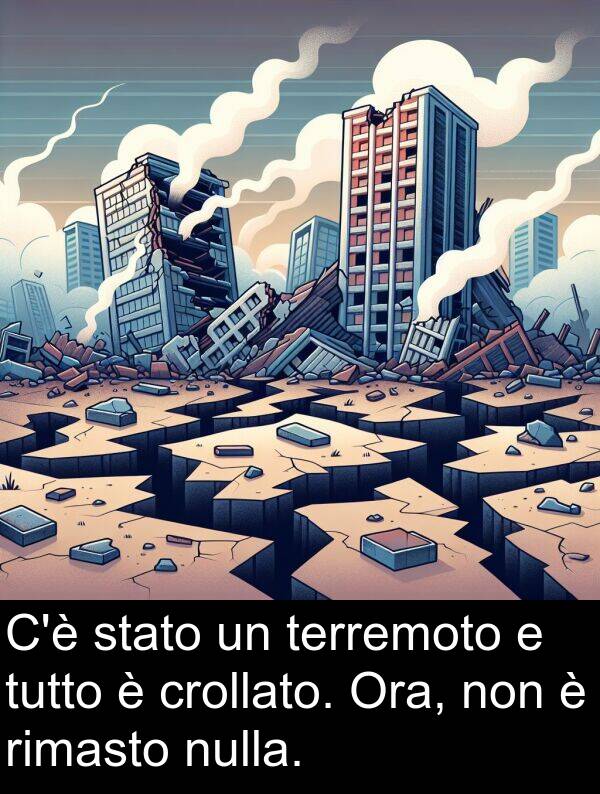 terremoto: C'è stato un terremoto e tutto è crollato. Ora, non è rimasto nulla.