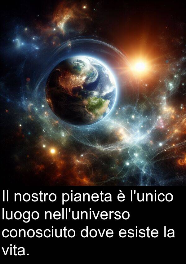 nostro: Il nostro pianeta è l'unico luogo nell'universo conosciuto dove esiste la vita.