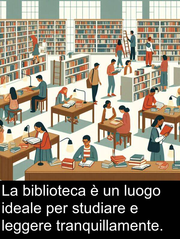 ideale: La biblioteca è un luogo ideale per studiare e leggere tranquillamente.