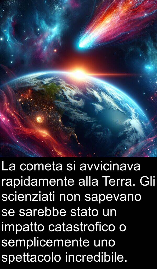 cometa: La cometa si avvicinava rapidamente alla Terra. Gli scienziati non sapevano se sarebbe stato un impatto catastrofico o semplicemente uno spettacolo incredibile.