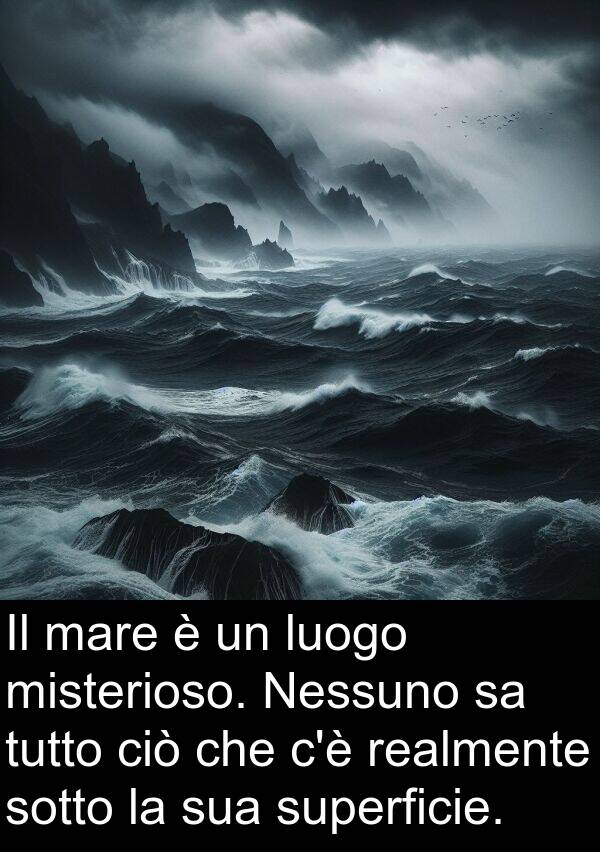 sotto: Il mare è un luogo misterioso. Nessuno sa tutto ciò che c'è realmente sotto la sua superficie.