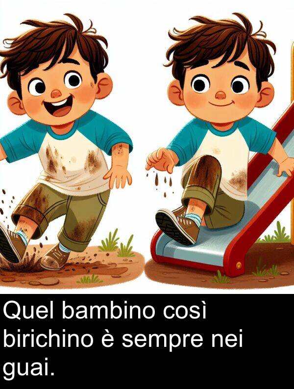 nei: Quel bambino così birichino è sempre nei guai.