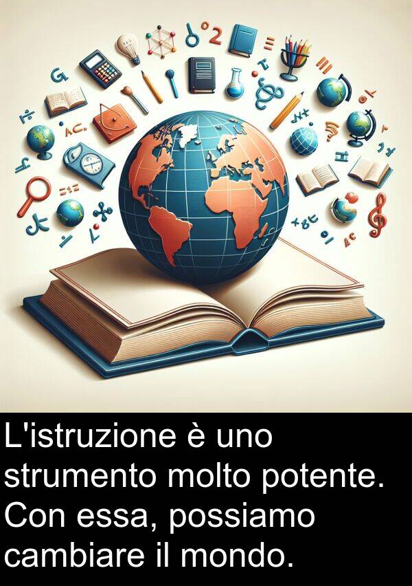 cambiare: L'istruzione è uno strumento molto potente. Con essa, possiamo cambiare il mondo.