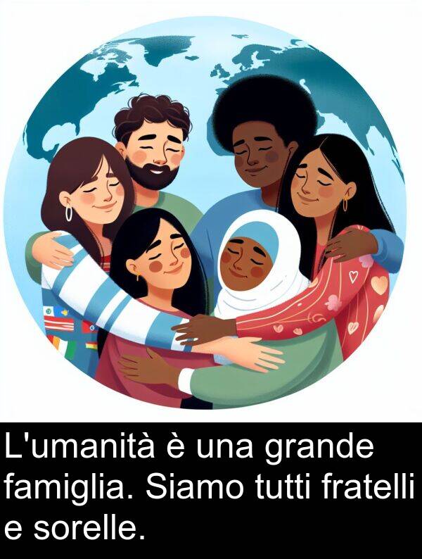 famiglia: L'umanità è una grande famiglia. Siamo tutti fratelli e sorelle.