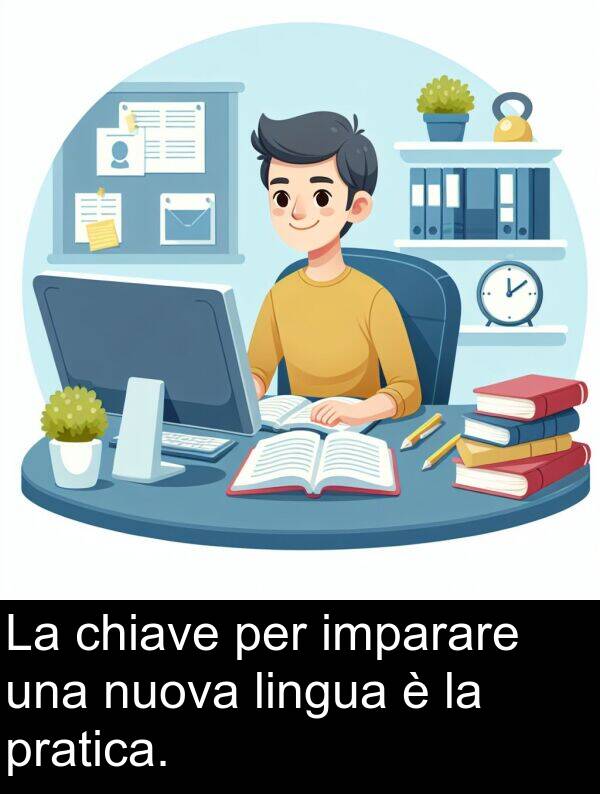 lingua: La chiave per imparare una nuova lingua è la pratica.