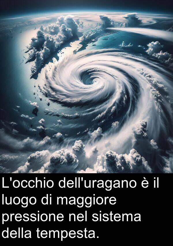 tempesta: L'occhio dell'uragano è il luogo di maggiore pressione nel sistema della tempesta.