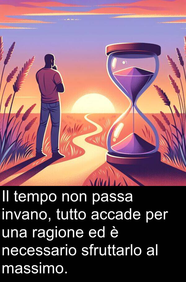 ragione: Il tempo non passa invano, tutto accade per una ragione ed è necessario sfruttarlo al massimo.