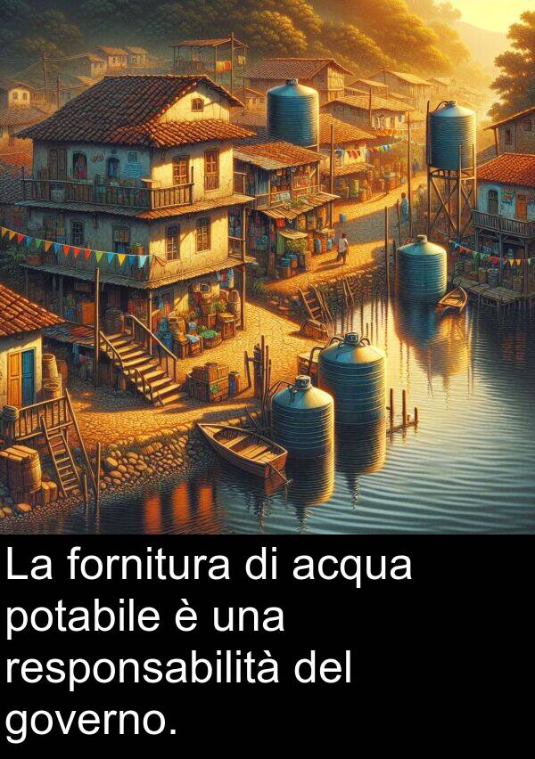 potabile: La fornitura di acqua potabile è una responsabilità del governo.