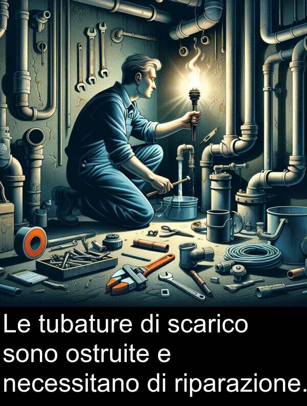 scarico: Le tubature di scarico sono ostruite e necessitano di riparazione.