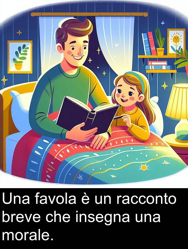 racconto: Una favola è un racconto breve che insegna una morale.