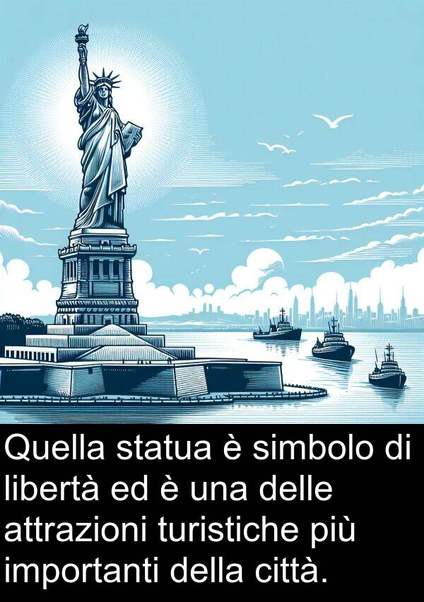 importanti: Quella statua è simbolo di libertà ed è una delle attrazioni turistiche più importanti della città.