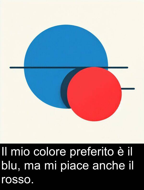 anche: Il mio colore preferito è il blu, ma mi piace anche il rosso.