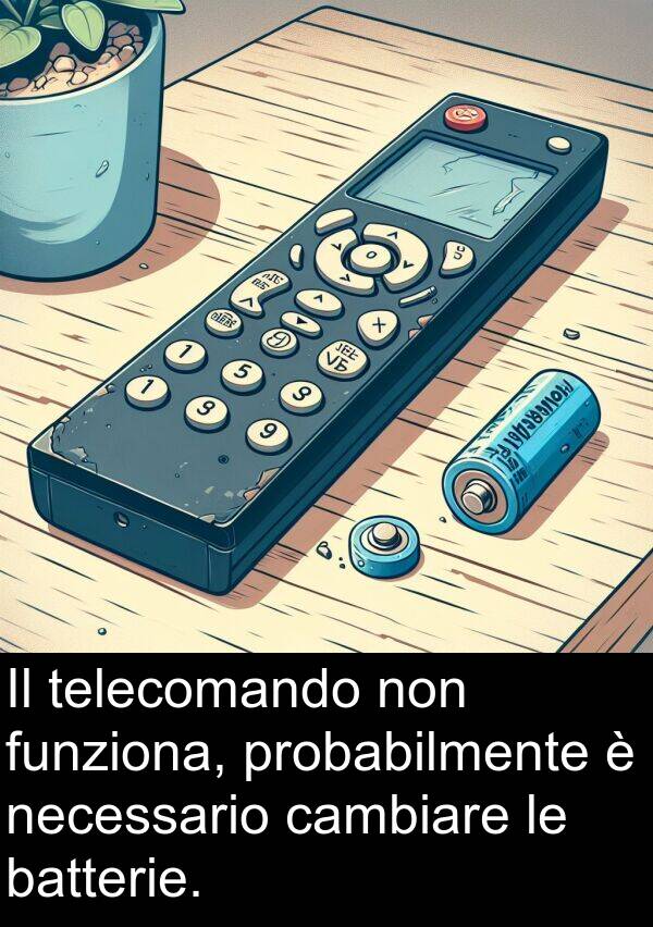 cambiare: Il telecomando non funziona, probabilmente è necessario cambiare le batterie.