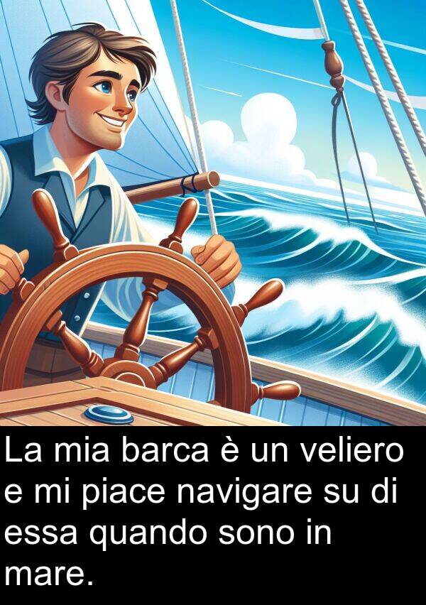 navigare: La mia barca è un veliero e mi piace navigare su di essa quando sono in mare.