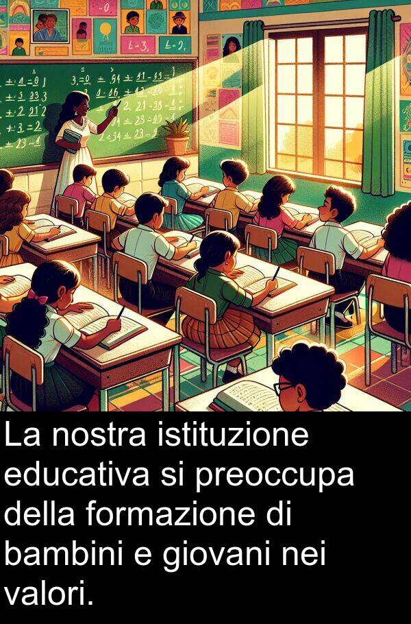 valori: La nostra istituzione educativa si preoccupa della formazione di bambini e giovani nei valori.