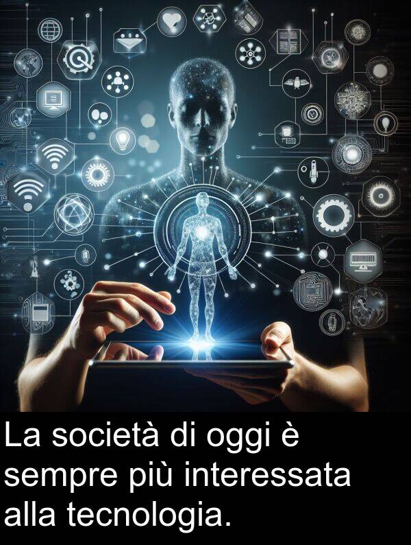 tecnologia: La società di oggi è sempre più interessata alla tecnologia.