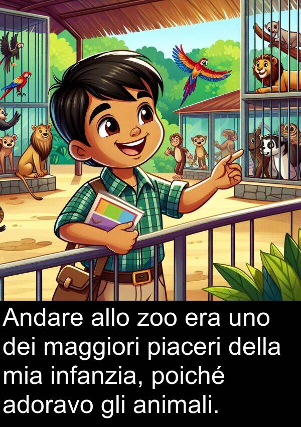 zoo: Andare allo zoo era uno dei maggiori piaceri della mia infanzia, poiché adoravo gli animali.