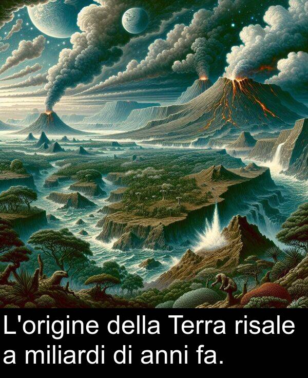 anni: L'origine della Terra risale a miliardi di anni fa.